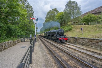 Steam train and carriages