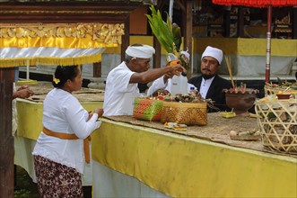 Hindu priest preparing sacrificial ritual