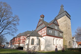 Historic Amthof with Hohenfeld Chapel and Obertorturm in Bad Camberg