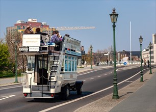 Historic bus during a city tour