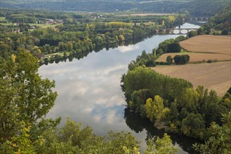 View of large river meander and floodplain