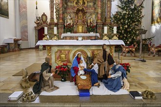 Nativity scene in front of main altar