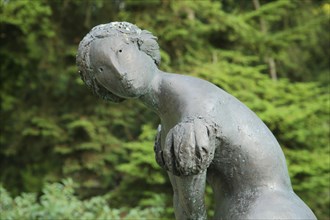 Detail of sculpture Brunnenmaedchen in Bad Homburg in Brunnenmaedchen