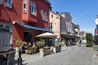 Restaurants with tourists in the pedestrian zone