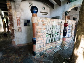 Entrance area of the public toilet by artist and architect Friedensreich Hundertwasser