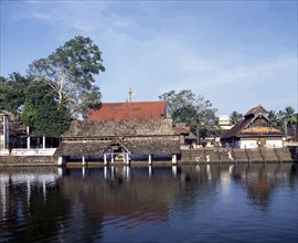 Sree Krishna temple and pond in Ambalapuzha