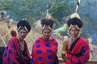 Naga tribesmen in traditional dress