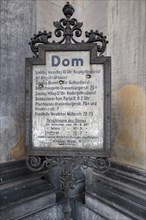 Historical sign at the entrance to the Berlin Cathedral