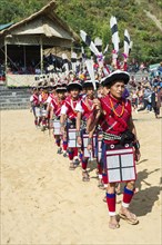 Participant parade at the Hornbill Festival