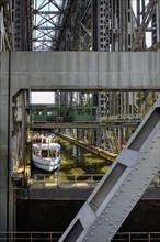 Excursion boat navigating in the old Niederfinow ship lift