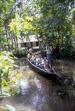 Tourists enjoying backwaters of Ettumanoor