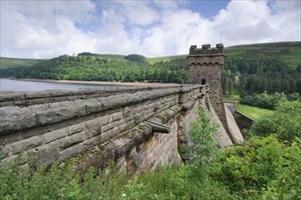 View of dam on river