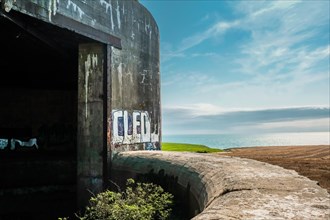 German bunker from World War II overlooking the sea