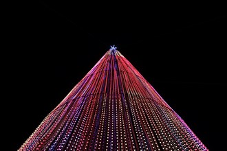 Tall structure with 100000 light bulbs at a multimedia sound and light show