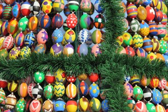 Decoration with Easter eggs at Easter time at Hofgartenplatz in Sonnenberg