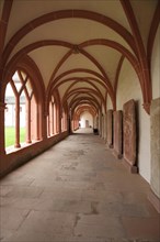 Gravestones in the cloister of the UNESCO Eberbach Monastery in Eltville