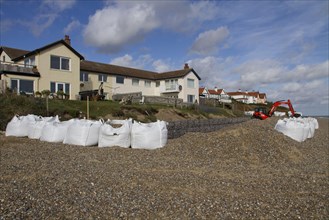 Repair of the sea defences at Thorpeness on the Suffolk Coast