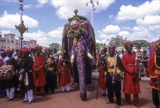 Dussera or Dasara procession during Navarathri festival in Mysuru or Mysore