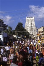 Ramanathaswamy temple in the middle of the island dedicated to Lord Siva at Rameswaram in Tamil Nadu