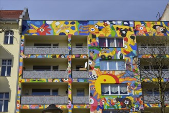 Colourful apartment building
