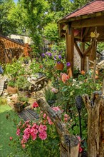 Romantic backyard garden