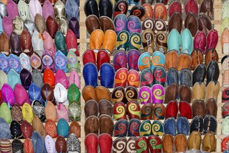 Typical Moroccan leather slippers