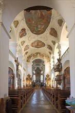 Interior nave of the monastery church of St. Trudpert