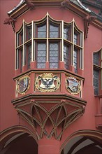 Bay window of the historic department stores' built 14th century in Freiburg