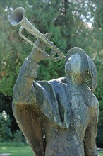 Sculpture with Trumpeter of Saeckingen at Schoenau Palace Trompeterschloesschen