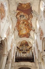 Magnificent ceiling paintings and organ from the baroque Fridolinsmuenster in Bad Saeckingen