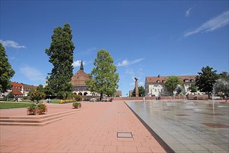 Market square with park
