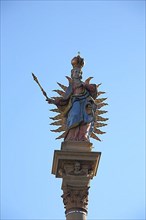 Marian column with image of the Virgin Mary on the market square