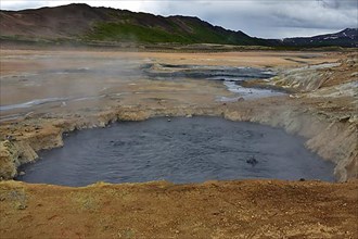Steam spring at the Njamafell mountain range by Lake Myvatn