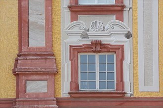 Mock painting Trompe-l'oil on the facade of the baroque castle in Bruchsal