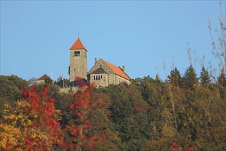 View of Wachenburg Castle in autumn