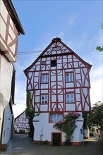 Old town hall built 16th century in Puenderich on the Moselle