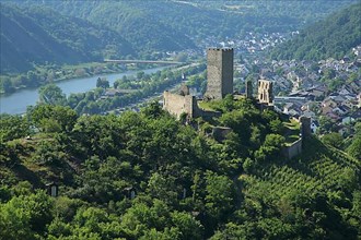 View of Niederburg Castle and Moselle Valley in Kobern