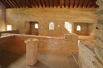 Interior view of the Roman ancient and reconstructed archaeological Villa Urban in Longuich