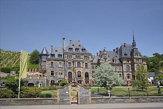 Lieser Castle built in 1885 in historicism with gardens in Lieser