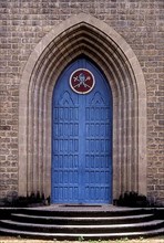 Entrance door to Vimalagiri Immaculate Heart of Mary Roman Catholic Latin Cathedral in Kottayam