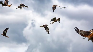 Flock of red kites