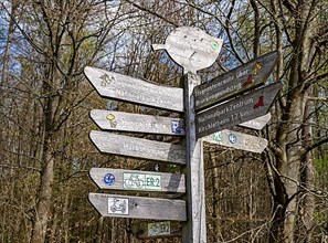 Signpost in the Kellerwald-Edersee National Park