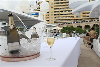 Champagne cooler with Louis Roederer champagne bottles