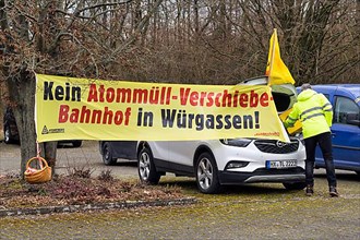 Banner against transport of nuclear waste