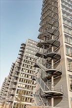 Modern office buildings with spiral staircases