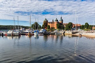 View of the marina and Gripsholm Castle in summer