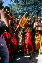 Velichappadu or Oracles in Bharani festival in Kodungallur