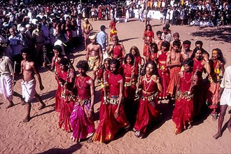 Velichappadu or Oracles in Bharani festival in Kodungallur