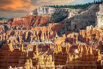 Rock formations and hoodoos in the evening