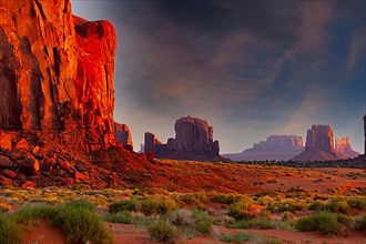 View of Monument Valley at sunrise